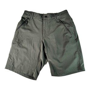 Columbia Mens Olive 32 Polyester Quick Dry Zip Front 4 Pocket Hiking Shorts